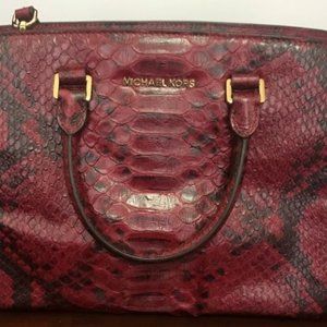 Michael Kors Python Embossed Medium Size Red Tote